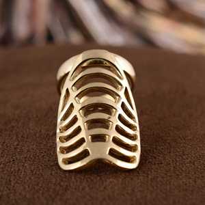 Exclusive <b>Gothic</b> Skeleton Ring Punk Brass Knuckle Women 18k Gold Plated Hollow Armor Geometric Full Finger for Wholesale OEM ODM - Product Image 6