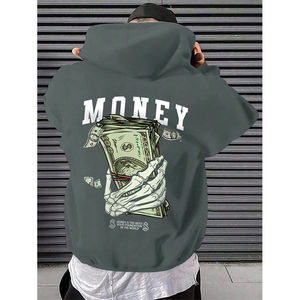 Sweat-shirt à capuche streetwear personnalisé de haute qualité, en molleton surdimensionné, imprimé, épaules tombantes, lavé, pour homme - Product Image 1