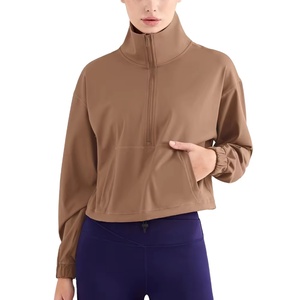 Chaquetas cortavientos de mujer de alta calidad, liso, básico, logotipo personalizado, entrenamiento físico, correr, ocio, deporte, chaqueta con cremallera - Product Image 1