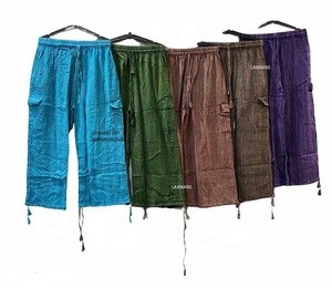 Femmes coton cravate-teinture imprimé sarouel été décontracté Style indien pour dormir se prélasser respirant cordon fermeture complète - Product Image 1