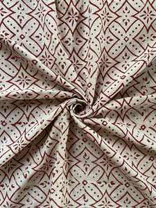 Couleur rouge Bagru Dabu fait à la main bloc imprimé 100% coton respirant poids léger sarongs, prix de gros pas cher taux paréos - Product Image 3