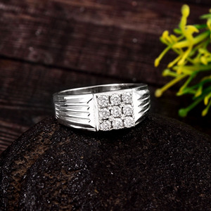 925 Sterling Silver Moissanite Wedding Engagement Band <b>Ring</b> <b>for</b> <b>Men</b> Available at Affordable Price - Product Image 2
