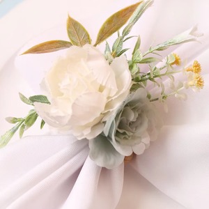 Floral Napkin <b>Ring</b> Holder for Table Decor Serviette Accessory Wedding Events Parties Hotel Dining Also Used as <b>Curtain</b> Tie - Product Image 2