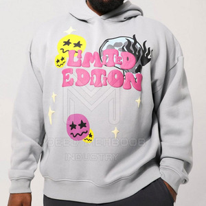 เสื้อมีฮู้ดสำหรับผู้ชายในฤดูหนาวผ้าฝ้ายโอเวอร์ไซส์พิมพ์ลายพัฟผ้าฝ้ายโอเวอร์ไซส์แบบเรียบออกแบบโลโก้ได้ตามต้องการ - Product Image 1