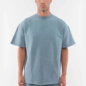 Usine en gros mode luxe 250/300 GSM poids lourd surdimensionné hommes T-Shirts 100% coton bouffée impression t-shirts - Product Image 1