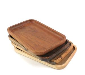 Plateau de service en bois d'acacia naturel, plateau en bois rustique pour les restaurants - Product Image 1