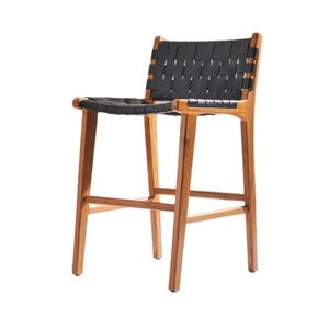 Chaise de bar contemporaine en teck, tabouret de comptoir en bois robuste et durable pour îlot de cuisine, café, bar, fournisseur de meubles OEM - Product Image 1