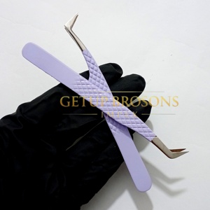 Pince à épiler pour cils GETUP BROSONS IMPEX de haute qualité en acier inoxydable 10 mm, pointe en fibre antistatique et antimagnétique, préhension parfaite, volume optimal - Product Image 6