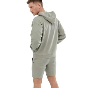 Tendance Ensemble Short à Capuche Personnalisé Couleur Unie Survêtement À La Mode Taille XL Sublimation Imprimé Techniques Style Décontracté Sportswear - Product Image 2
