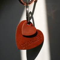 Porte-clés coeur personnalisé fait main véritable Porte-clés cuir Saffiano tendance Porte-clés coeur personnalisé en boîte