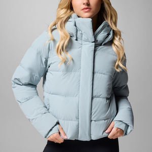 Abrigo de Invierno Personalizado para Mujer, Talla Grande, Cálido, Impermeable, Chaqueta Acolchada Brillante, Corta, Estilo Burbuja - Product Image 4