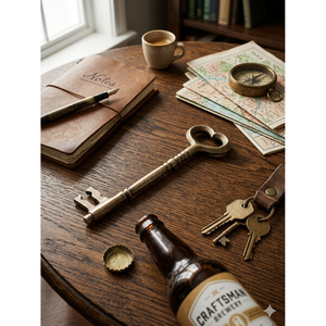 Ouvre-bouteille antique en forme de clé squelette avec cœur, ouvre-vin portable en métal pour restaurants et bars - Product Image 1