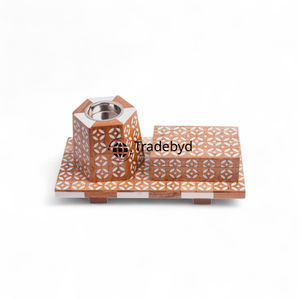 Tradebyd-Quemador Bakhoor de madera natural con tallas intrincadas, perfecto para la decoración tradicional árabe del hogar y los rituales de fragancia - Product Image 1