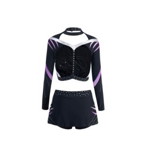 Disfraces de porristas personalizados, uniformes de animadora, diamantes de imitación, sujetador de animadora, pantalones cortos y leotardo, conjuntos de tus diseños, conjunto de porristas - Product Image 2