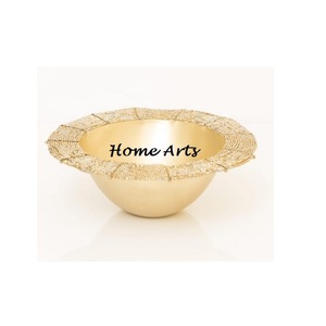 Bol décoratif en aluminium de conception fabuleuse bol de collations de chocolat de forme de feuille de couleur d'or pour l'usage à la maison de cuisine - Product Image 5