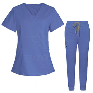 Ventes chaudes 2025 Ensembles d'uniformes infirmiers pour femmes et hommes, ensembles de blouses d'infirmière pour hôpital, haut et pantalon de médecin avec plusieurs poches - Product Image 1