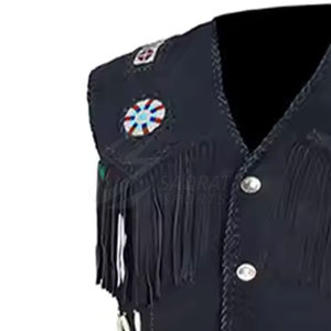 Prix raisonnable 100% cuir matériau Durable Cowboy cuir gilet meilleure qualité respirant hommes Cowboy cuir gilet - Product Image 5