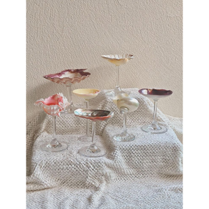 Offre Spéciale de décoration de mariage: Verres à vin côtiers fabriqués à la main et élégantes tasses en coquille de conque naturelle. - Product Image 3
