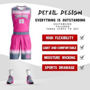 Ensemble de vêtements de basketball unisexe pour adultes, maillot de sport pour couple, uniforme d'équipe, antibactérien, sans manches, rayé, 100% polyester - Product Image 2