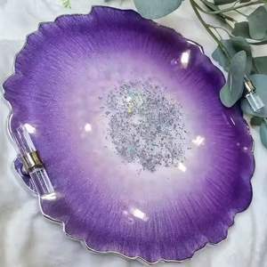 ถาดเรซิ่นสไตล์นางฟ้าสุดหรูสำหรับเสิร์ฟและจัดแสดง ถาดเสิร์ฟทำมือ วัสดุออร์แกนิค 100% - Product Image 3