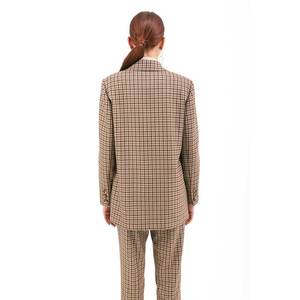 <b>Brown</b> Gingham Double-Breasted Button <b>Jacket</b> - Product Image 6