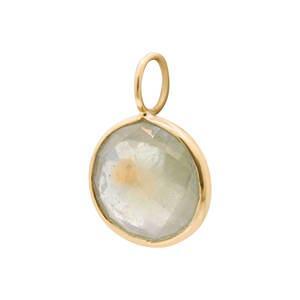 Forme ronde naturel vert améthyste pierre précieuse pendentif 18k or jaune bijoux faits à la main pour les femmes - Product Image 4