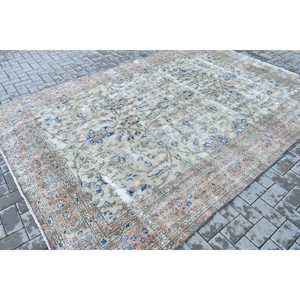 Alfombra Turca de 7x10.5 pies, Alfombra Vintage Extra Grande, Alfombra de Lana con Puntos Azules - Product Image 2