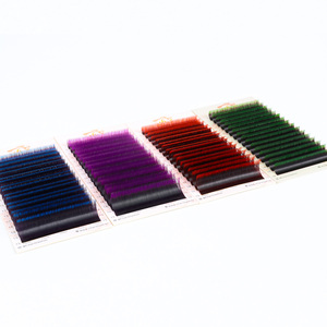 Ligero coreano PBT fibra Ombre extensión cinta de pegamento personalizada bandejas de pestañas al por mayor Etiqueta Privada diseño libre racimo hecho a mano - Product Image 1