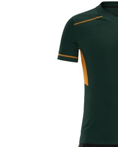 ชุดฟุตบอลสีเขียวเข้มและดำแบบกำหนดเองจากผู้ผลิต คอวี แขนสั้น ระบายอากาศได้ดี ทำจากโพลีเอสเตอร์ สำหรับทีม - Product Image 3