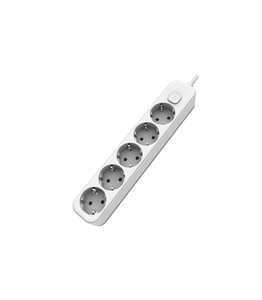 Presa multipla 5T con interruttore e cavo da 1,5 m. Bianco (F-Bright 1001713) - Product Image 1
