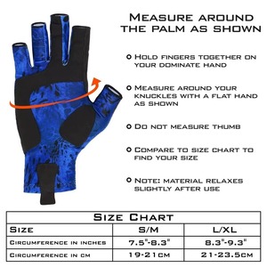 Gants de pêche UPF 50 + sans doigts pour hommes et femmes pour les activités de plein air Manches de protection solaire camouflage à séchage rapide pour Wader - Product Image 5