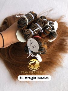 Top Mejor Calidad 22 "#8 Color Straight Wholesale's Bundle's Raw Indian Temple Directo de India Machine Double Weft Human Hair's - Product Image 4