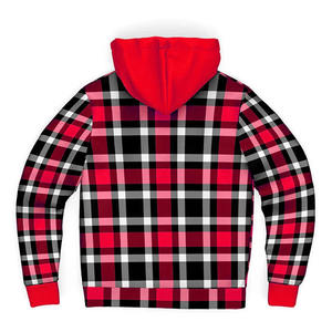 Nueva llegada de los hombres Casual Checkered Hoody Hombre Zip Up Sherpa Lined Heavyweight Staple Design Biker Hoodies & Coat - Product Image 2