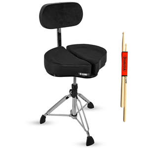 5 Core <b>Drum</b> Throne 5 Padded Split Spine Support 4 Legged 441Lb Capacity Stool w Backrest - Product Image 1