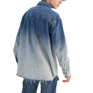 เสื้อเชิ้ตผ้ายีนส์แขนยาวสำหรับผู้ชายเสื้อเชิ้ตผ้าฝ้ายเข้ารูปลำลองสำหรับฤดูใบไม้ผลิ - Product Image 2