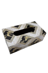 Porte-boîte à mouchoirs en bois fait main avec impression Meena |   Distributeur de serviettes décoratif en art Meenakari traditionnel indien - Product Image 5