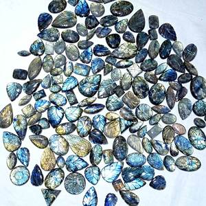 ดอกไม้ลาบราดอร์ไทต์สีเทาธรรมชาติแกะสลัก Cabochons หลวมอัญมณีกึ่งมีค่าผู้ผลิตขายส่งในราคาโรงงาน ซื้อตอนนี้ - Product Image 5