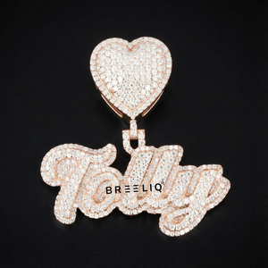 Colgante de Plata de Ley 925 con Moissanita Blanca de Corte Redondo VVS, Personalizable para Unisex - Product Image 4