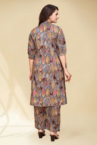Nuevo lanzamiento Premium Heavy Rayon Aline Kurta Plazo Pair Ropa informal moderna para fiesta - Product Image 3