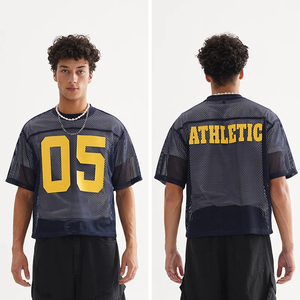 Custom American Football Jersey Short Printed V-neck Polyester Mesh Breathable Quick Dry Sublimation OEM Team Uniform Bulk - Product Image 1