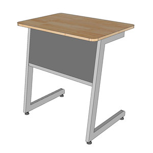 Bureau d'étudiant de style moderne avec pieds en fer en forme de C 70x50cm, mobilier scolaire en bois de caoutchouc - PSD037 - Product Image 2