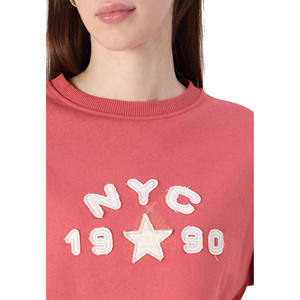 Sudadera de Manga Larga Holgada de Algodón/Felpa con Cuello Redondo y Parches Bordados Personalizados para Mujer, Diseño Nuevo de Invierno 2026 - Product Image 5