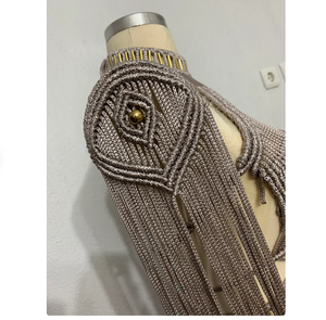 Couleur argent cadeau fait main POUR VOTRE MARIÉE À ÊTRE Coton Tissé À La Main Festival Vêtements Bustier Crop Top Femmes Macramé Robe De Plage - Product Image 4