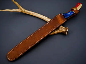 Cuchillo de Pesca Personalizado Hecho a Mano Jexmoo, Cuchillo para Filetear con Hoja de Acero de Damasco y Funda de Cuero, Regalo para Pescadores - Product Image 6