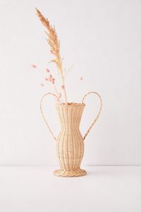 Vase à fleurs en rotin naturel avec technique de tissage traditionnelle parfait pour la ferme rustique bohème chic - Product Image 6