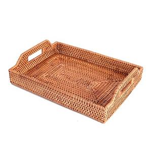 Bandeja de Servicio de Ratán, Decoración de Mesa para Bodas y Fiestas, Vajilla, Bandejas de Madera, Bandeja de Servicio de Madera de Ratán Hecha a Mano - Product Image 6
