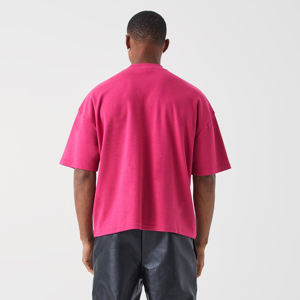 Cómodas camisetas sólidas con cuello redondo y logotipo personalizado, Camisetas estampadas con cuello redondo, ropa informal de secado rápido, camisetas informales de algodón con estampado liso - Product Image 4