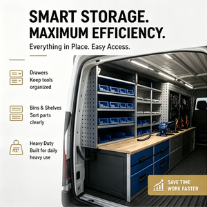 Sistema Modular de Taller para Furgonetas, Banco de Trabajo Móvil Extraíble para Vehículos Comerciales, Sin Necesidad de Perforación - Product Image 5