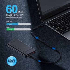 สายชาร์จเร็วแบบ USB C to USB C 60W สำหรับขายส่ง รองรับการถ่ายโอนข้อมูล 480Mbps  วัสดุ PVC  หุ้มสาย PVC สำหรับ Samsung Xiaomi Huawei ความยาว 1 ม. 2 ม. - Product Image 4