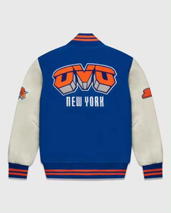 แจ็คเก็ตขนแกะแท้สำหรับผู้ชายทรงตัวอักษรสไตล์เบสบอลใส่สบายตัว - Product Image 2